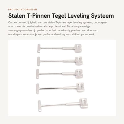 Dailygoods- T-pinnen 100 Stks - Vervangingsnaalden - Roestvrij Staal - Slijtvast - Schokbestendig - Hoogdruksterkte - Nivelleersysteem