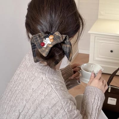 Haarelastiek - Haaraccessoire - Scrunchie voor dames - Ins haarbloem - Extra groot haarelastiek voor knot - Hoogwaardig haaraccessoire - 20 cm-vorm-7