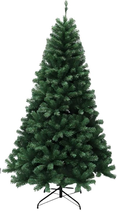 Voorverlichte kerstboom - Voor thuis of kantoordecoratie - Premium, scharnierende kunstmatige grenen met 250 warmwitte LED-verlichting - Kunstmatige grenen - Groen-180cm