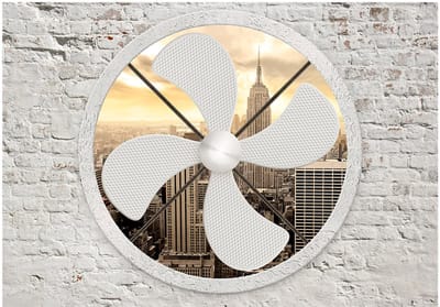 Fotobehangkoning - Behang - Vliesbehang - Fotobehang Uitzicht op New York 3D - Stenen Muur - Mood of New York - 200 x 140 cm