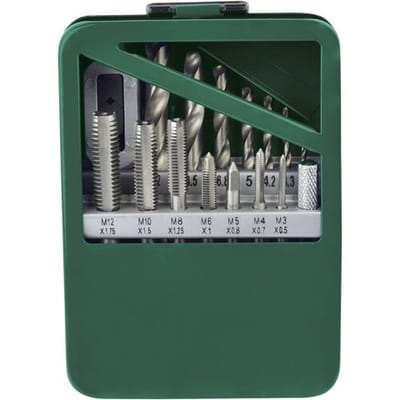 Brüder Mannesmann M53215 Schroefdraadinzetstuk 15-delig M3, M4, M5, M6, M8, M10, M12