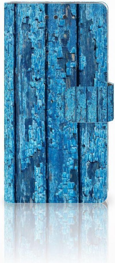 Huawei Ascend P8 Lite Book Style Case Wood Blue