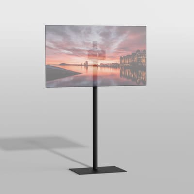 TV vloerstatief SQUARE 150 Design Tv standaard Trendy Zwart Staal 32-65” - VESA 200x100