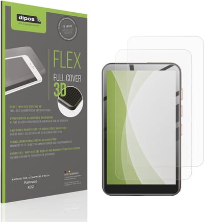 dipos FLEX – 2x Matte Screenprotector geschikt voor Fanvace K22 | Volledige Schermbescherming | Case-Friendly