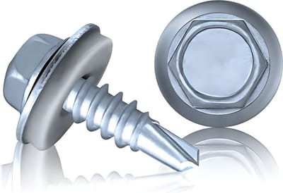 GOEBEL® - 250 x Zeskant boorschroeven (Ø x L) 5,5 x 50 mm RVS A2 GOEBEL zilver GL met EPDM Ring DIN7504 K - Schroeven - 8890055500