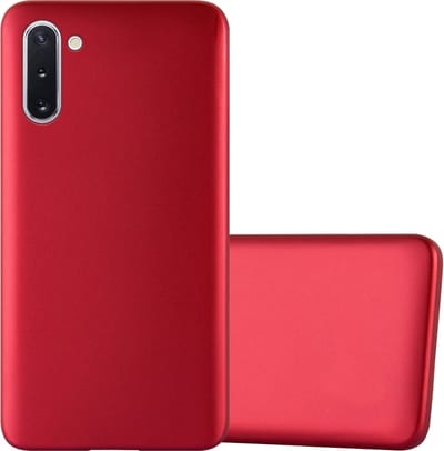 Cadorabo Hoesje geschikt voor Samsung Galaxy NOTE 10 in METALLIC ROOD - Beschermhoes gemaakt van flexibel TPU silicone Case Cover