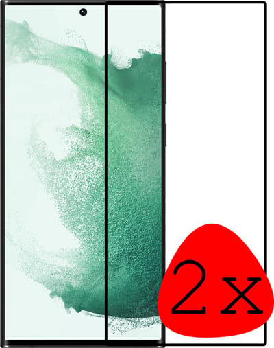 Screenprotector - 2 Stuks Geschikt voor Samsung Galaxy S22 Ultra - Full Cover - Beschermglas - Gehard Glas - Tempered Glass - Screen Protector