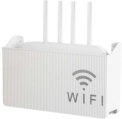 Opbergrek voor Router en TV Set-Top Box – Modem Houder, TV Box Opbergrek en Kabelmanagement - Wit