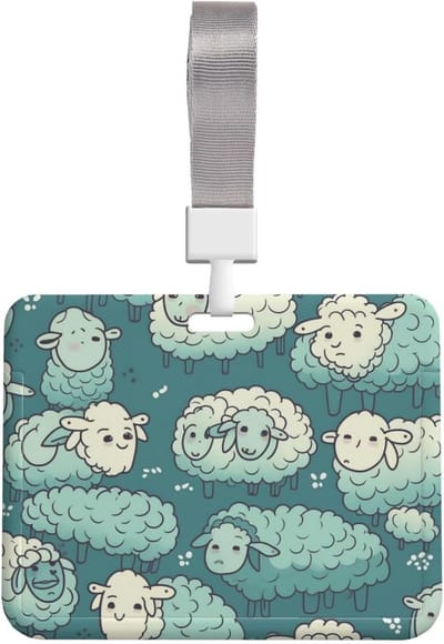 ID-kaarthouder - Naamplaatje Badge - Veilig Opslaan - Waterdicht Stofvrij - 10 x 8 cm - Schapen Patroon