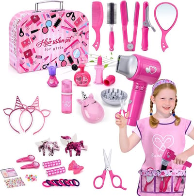 MKSS® Make up Koffer Meisjes - Kinder Speelkoffer met Inhoud - Make upset voor Kinderen - Roze Koffer - Voor jouw Prinsesje