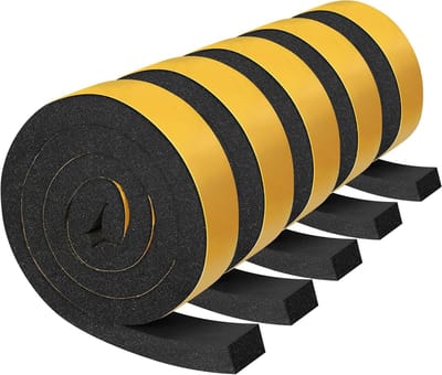Metalen Dak Schuimstrips - Ventilatie Materiaal - Dak Afdichting - Zelfklevend Polyurethaan - 5 Rollen 201cm - Zwart
