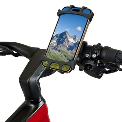 Telefoonhouder Fiets - universele telefoonhouder voor fiets, motor, scooter en step - stevig ontwerp - smartphonehouder - fietshouder - 360 graden draaibaar - zwart