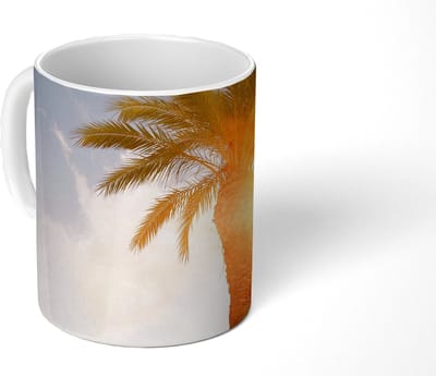 Mok - Koffiemok - Palmboom - Zomer - Zon - Tropical - Mokken - 350 ML - Beker - Koffiemokken - Theemok