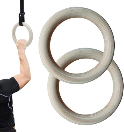 Houten Gymnastiek Ringen - Calisthenics Grips - Full Body Workout - Verbeterde Tractie - 19x19x2.5 cm - Niet gespecificeerd