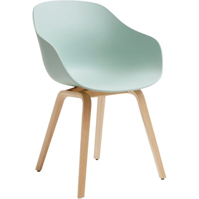 HAY About A Chair AAC 222 - Standaard glijders kunststof - Eiken gelakt (op waterbasis) - dusty mint 2.0