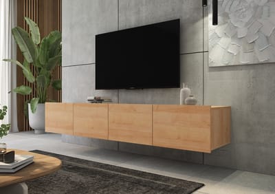Promeubels - Tv meubel Cosenza - Eiken - 200cm (2x 100cm) - Tv kast - Hangend of staand