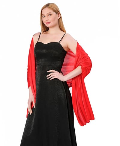 Dailygoods- Damessjaal 200 x 70 cm - Elegante Stola - Satijnen Sjaal - Geschikt voor Avondfeesten - Slijtvast en Duurzaam - Temperamentstijl