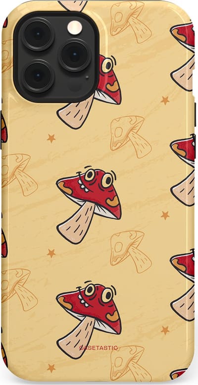 Casetastic Hoesje Geschikt voor Apple iPhone 12 Pro Max Magsafe - Stijlvolle Beschermende Duo-layer Case - Vrolijke Paddestoel