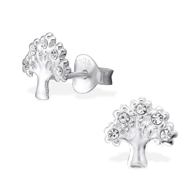 Montebello Oorbellen Adriona - 925 Zilver E-Coating - Levensboom - 7mm