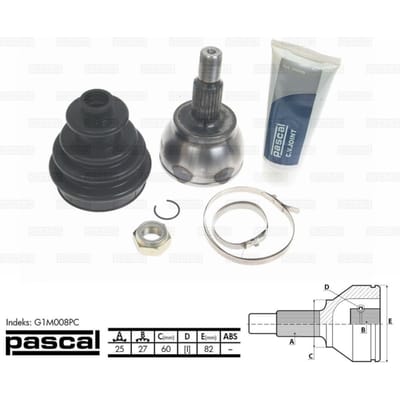 Homokineet reparatie set, aandrijfas PASCAL G1M008PC