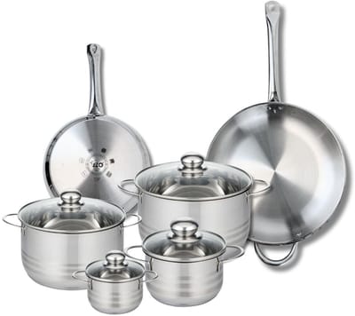 Set van 2 Koekenpannen 24 en 32 cm en 4 kookpotten 12, 16, 20 en 24 cm Elo Profi Brillant
