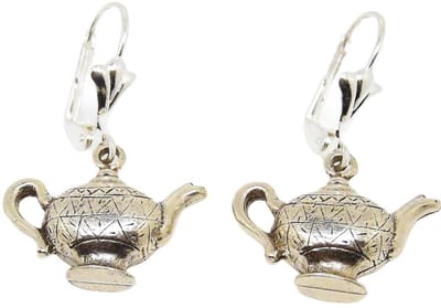 Oorhangers theepot verzilverd