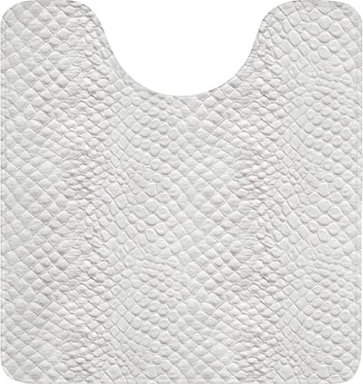 WC mat met uitsparing 55x60 cm - Antislip - Slang - Patroon - Wit - Toiletmat met uitsnijding - Vloermat - Douchemat - Toilet tapijt - Toiletmatten