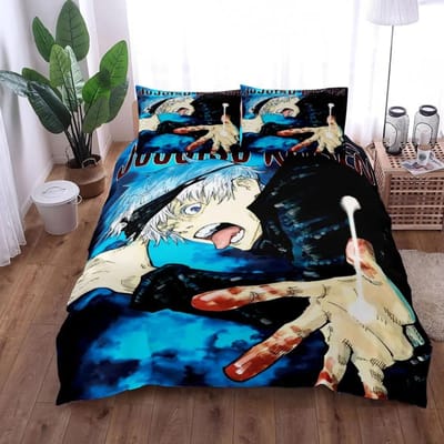 Satoru Gojo Jujutsu Kaisen Dekbedovertrek Collectie King Queen Dubbel Volledig Tweepersoons Enkel Maat Met Beddengoed Collectie 200X200cm-3pcs