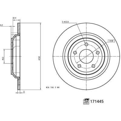 Febi Bilstein Remschijf FEBI 171445, 1 stuk