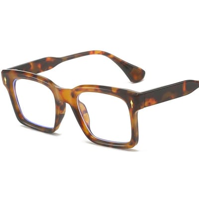 Anti Blauw Licht Heren Leesbril Luxe Rechthoekig Vintage Designer Vierkant Zwarte Monturen met Klinknagels Presbyopia1.5