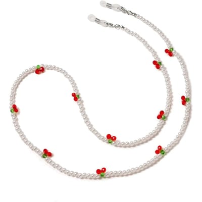 Mode Kristallen Brilkettingen voor Vrouwen Zwarte Kralen Bril Ketting Metalen Zonnebril Lanyard Stijlvol Accessoire white