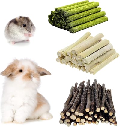 Natuurlijk Kauwspeelgoed voor Knaagdieren - Gezonde Snacks voor Hamsters, Konijnen, Cavia's, en Chinchilla's