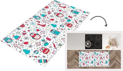 Keukenloper - Loper keuken - Patronen - Uil - Kerst - 120x60 cm - Keukenloper vinyl