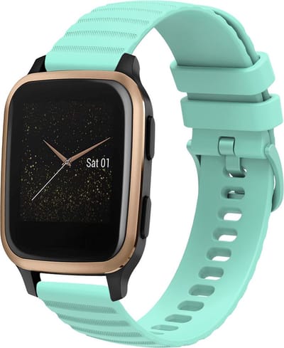 Siliconen bandje - geschikt voor Amazfit GTS / GTS 2(E) / GTS 2 Mini / GTS 3 / 4 (Mini) / Bip (S) / Bip U (Pro) / Bip Lite / Bip 3 (Pro) / GTR 42 mm / Pop (Pro) / Active (2) - mintgroen