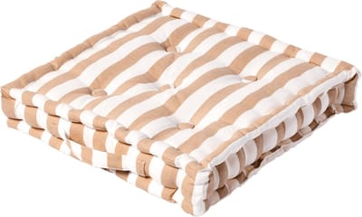 Homescapes zitkussen brede strepen beige 50 x 50 x 10 cm