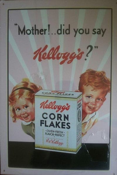 Vintage wandplaat Kellogg`s metaal