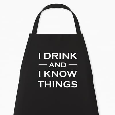 Keukenschort "I drink and I know things" | Cadeau voor Mannen | Kookschort met humor