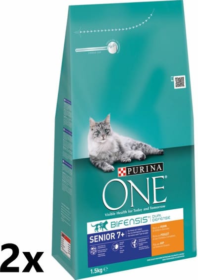 Purina One -  Senior Kip - Verse groenten - 2x1,5 kg