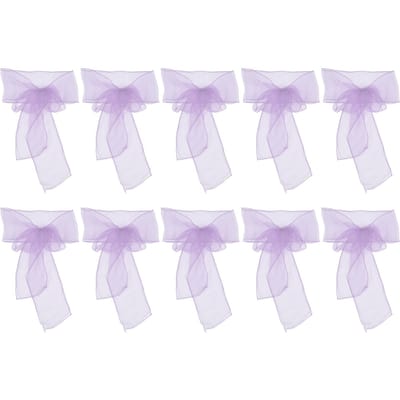 10 Stuks Organza Banket Stoel Sjerp Exquise Stoel Strikken Sjerpen voor Bruiloftsfeest DecoratieLicht