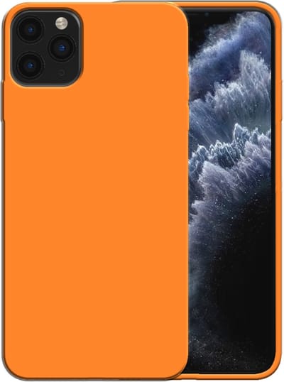 Smartphonica Siliconen hoesje voor iPhone 11 Pro Max case met zachte binnenkant - Oranje geschikt voor iPhone 11 Pro Max