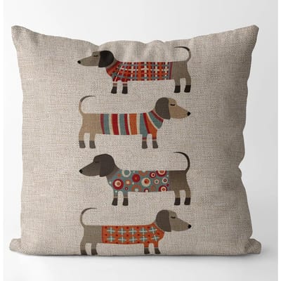 Dachshund Kussensloop Kleur Schattige Honden Woondecoratie 40X40 45X45 Voor Woonkamer Stoel Gepersonaliseerde Cadeaus Linnen Kussensloop Peach skin 18*18(CM)-1Pcs