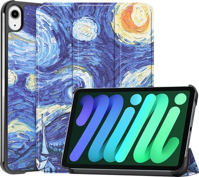 Hoesje Geschikt voor Apple iPad Mini 6 (2021) - 8.3 inch - 6e Generatie - Dun & Stevig - Trifold Bookcase - Hard Cover - Hardcover Book Case - Tablet Hoes - Sterrenhemel