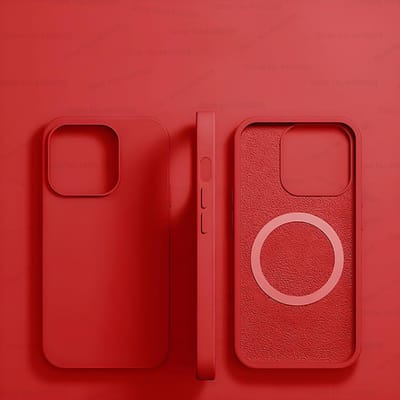 Originele vloeibare siliconen magnetische hoesjes voor APPLE iPhone 11 13 12 14 15 Pro Max 15 Plus voor Magsafe-hoesje draadloze oplaadhoes For iPhone 15 rood