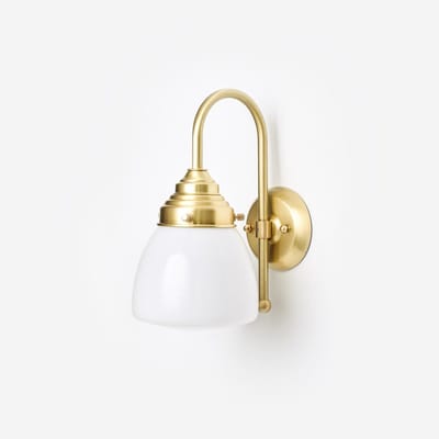Wandlamp Schoolbol Small Meander Messing - Art Deco Trade