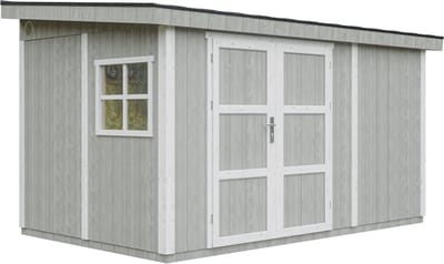 Timbela M939-TUNDRA GREY - LP SmartSide Tuinhuis op houtbasis - 8,68 m² - 248x412xH231 cm - met vloer en verf