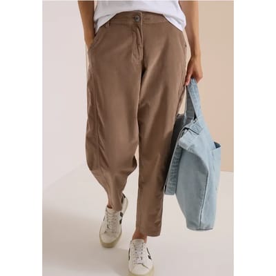 Mid Waist Barrel Leg Hose im Casual Fit