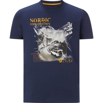 Jan Vanderstorm herren T-Shirt - 68/70 - donkerblauw - Plus Size