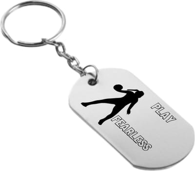 Akyol - onbevreesd spelen sleutelhanger - Handbal - familie vrienden sporters - cadeau - 54 x 29mm