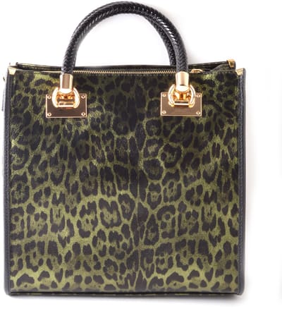Giuliano lederen handtas Tine - Metallic panter - Made in Italy - Groen