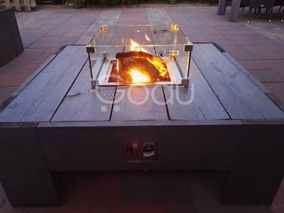 GoFire Glasombouw vierkant 42,5 x 42,5 cm | voor inbouwbrander 40 x 40 cm - Zwart gecoat